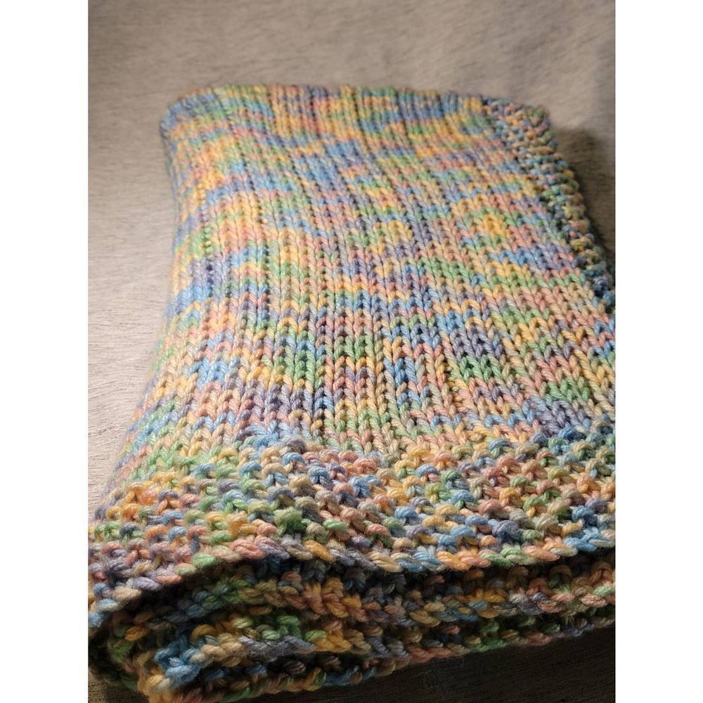 Afghan Handmade Crochet Throw Lap Wheelchair Blanket multi pastel colors‎ 34 x34